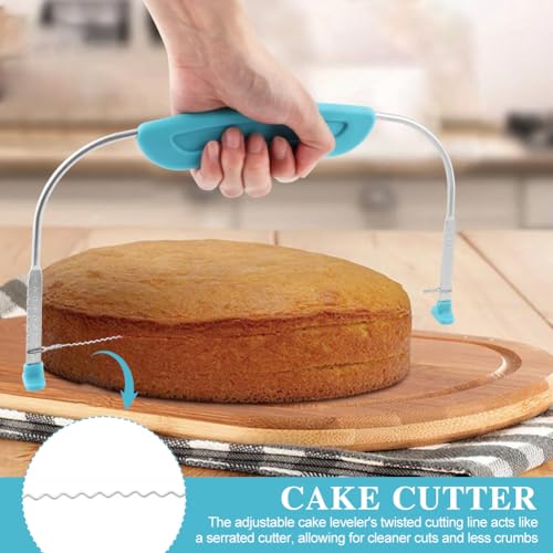 Cake Leveler & Slicer, Adjustable Cake Cutter Slicer Leveler - color: Blue