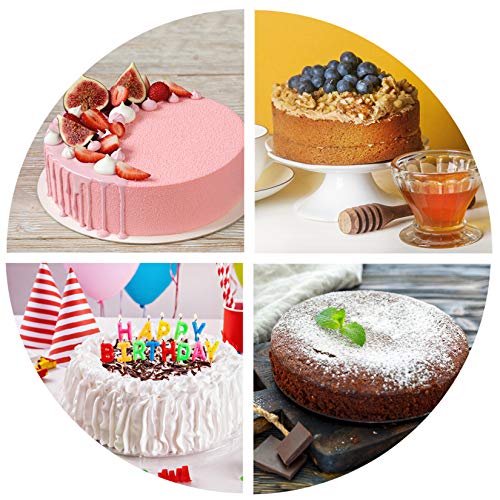 P&P CHEF 9.5 Inch Cake Pan, Stainless Steel Round Cake Pans, Silver & 4 Pcs - color: Silver, size: 9.5 Inch