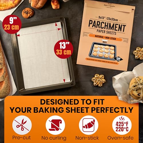 220 Pcs 9x13" Parchment Paper Sheets by Baker's Signature - size: 6. 9" x 13" - 220 Pack