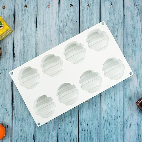 3D Small Cylinder Square Shape 8 Holes Non-stick Silicone Mold for DIY Pastry Jelly Cupcakes Mousse Ice Cream Chocolate Utensil (Cylinder Square I_11.88 X6.8 X1.76 inch) - size: Cylinder Square I_11.88 x 6.8 x 1.76 inch