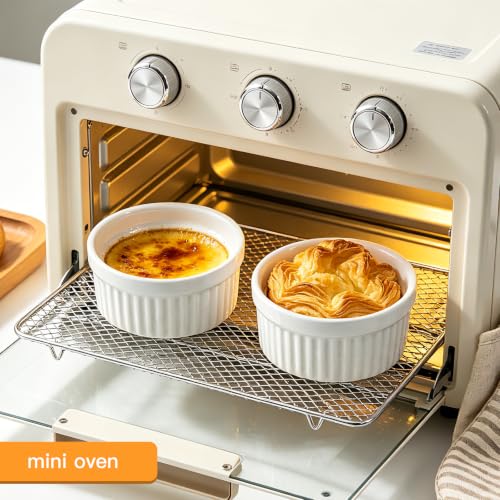 4 Pcs Ceramic Ramekins Oven Safe, Creme Brulee Ramekins (4 oz) - size: 4 oz