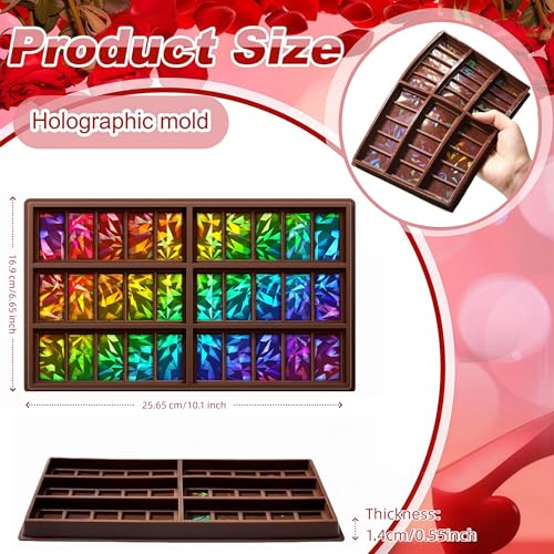 Christmas Candy Molds Holographic Chocolate Mold Silicone, Diamond - color: Diamond, style: Rectangle
