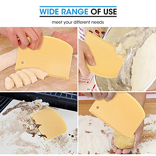 Unicook 2 Pack Plastic Dough Scraper, Nonslip Pizza Cutter
