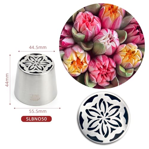 5 Pieces Stainless Steel Extra Large Russian Piping Tips Set - color: SILVER SET4