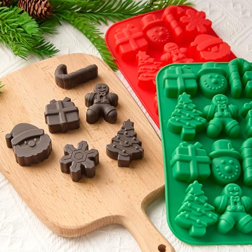Christmas Chocolate Silicone Molds for Baking, 2 PCS - color: Christmas Mold 1 - 2pcs