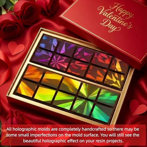Christmas Candy Molds Holographic Chocolate Mold Silicone, Diamond - color: Windmill and Diamond, style: Square