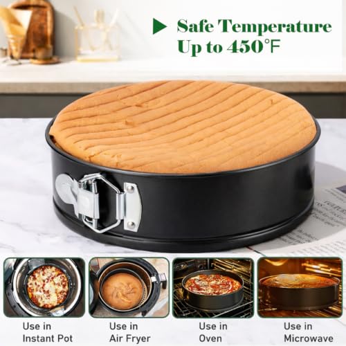 Tellshun 8 Inch Non-stick Springform Pan with 50 Pcs Parchment Paper Cheesecake Pan with Removable Bottom Baking Mold Round Leakproof - size: 8" Cake Pan