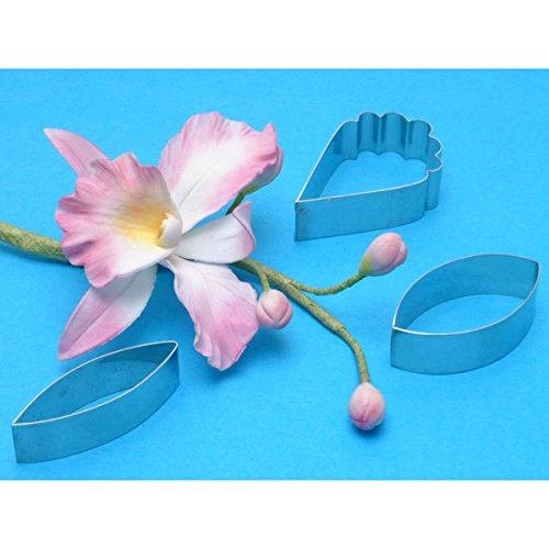 PME Sugarcraft Cattleya Orchid Petal Cutters, Stainless Steel, Set of 3
