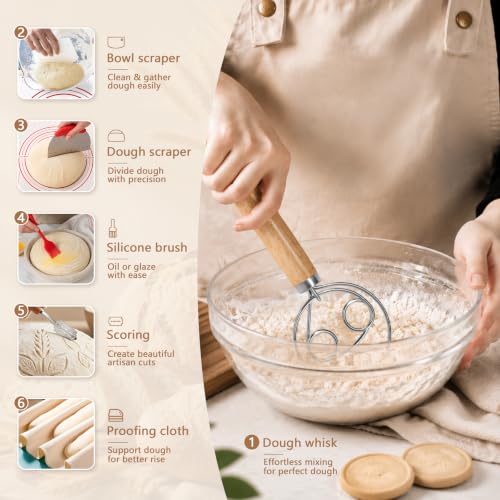 PeacePeo Sourdough Starter Kit 27Pcs with Round and Oval Banneton Basket - size: Bread Proofing Basket-27 Pcs