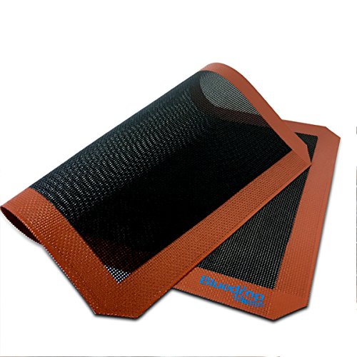 Bluedrop Eclair Baking Sheets Perforated Silicone Bread Mat Non Stick Oven Liner For USA Full Pan Size Steaming Mesh - size: 24.4"L x 16.5"W