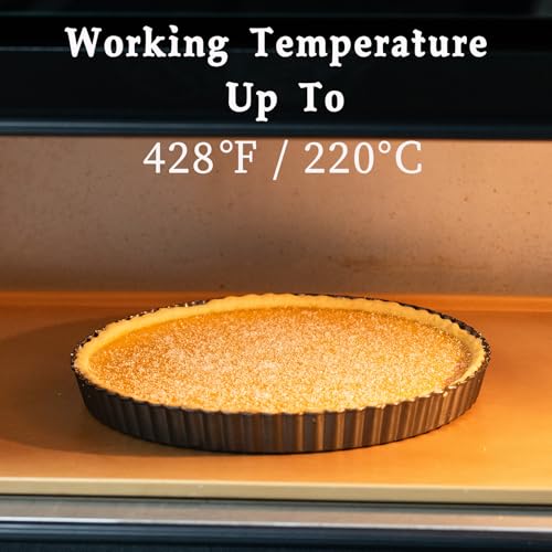 11-Inch Tart Pan Set, Nonstick Carbon Steel with Removable Bottom, 2 Pack - size: 11″