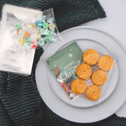 Clear Cellophane Bags Self Adhesive Treat Bags Cello Cookie Bags Small Self Sealing Plastic gift Bags 1.4 Mil for Bakery Candies Candle Soap Card 200 Pcs 3 x 4In - color: Clear, size: 3x4inch(200pcs)