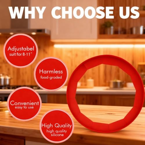 Adjustable Silicone Pie Crust Shields - Baking Protectors Cover Ring Fits