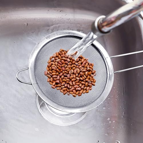 HIC Kitchen Fine Mesh Strainer, 5.5-Inch, 18/8 Stainless Steel - size: Mesh, 5.5-Inch
