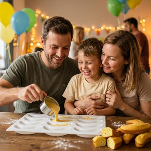 Palksky Banana Silicone Molds, 12 Cavity 3D Banana Shape Baking Mold for Chocolate, Cake, Dessert, Pudding, Bread, Ice Cube, Non-Stick Fruit Pastry Molds - size: 1 Pack Banana