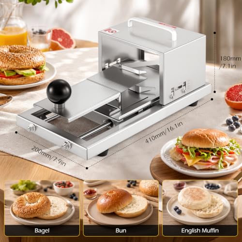 Dyna-Living Manual Bagel Slicer Adjustable Thickness Bagel Cutter Slicer