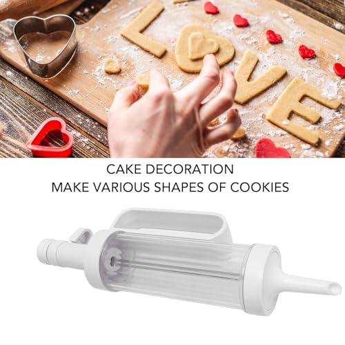 Cookie Press Maker Kit, Manual Multifunctional Biscuit Decorating Press with 12 Discs 5 Nozzles Easy Clean ABS Cookie Cake Decorating Tool for Home Baking Bakers 27cm 17pcs