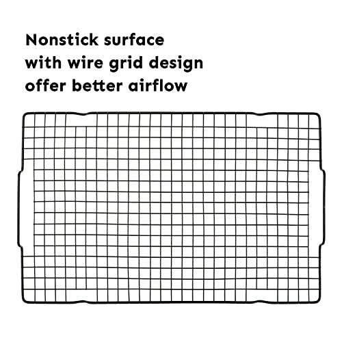 HULISEN Cooling Rack 2-Pack, 16 x 10 Inch Nonstick Baking Rack with Handles - color: Black, size: 2 Packs