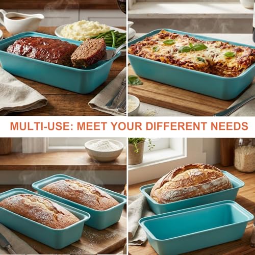 2 Pack 12x 4 Loaf Pan, Large Bread Pans for Baking Homemade Bread