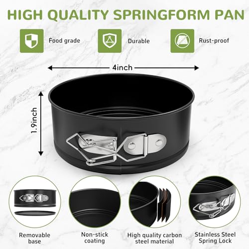 ZeroPone 4 Inch Mini Springform Pan for Mini Cheesecake Pizza - size: 4 Inch