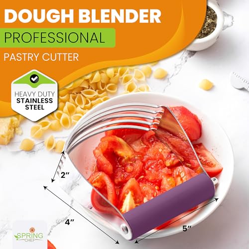 Spring Chef Large Dough Blender For Baking - Durable Pastry Blender, Purple - color: Purple, size: 4" Large