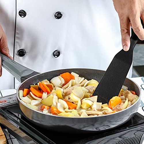 Zopeal 2 Pcs Crepe Spatula Narrow Silicone Long Non Stick, Red, Black - color: Red, Black