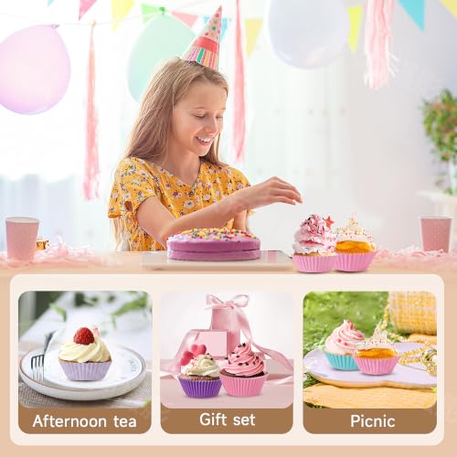 Mini Bright Rainbow Cupcake Liners, Paper Baking Cups, 400 Pack - color: Rainbow, size: Mini