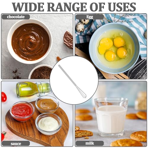 Small Whisk, 9.8in Stainless Steel Whisk Tiny Skinny Whisk for Cooking Whisking Blending Beating Stirring - size: Round Head