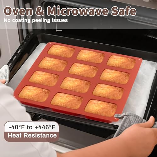 JOERSH Silicone Mini Loaf Pan, 2Pcs, 24-Cavity