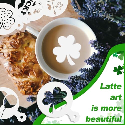 56 Pcs Reusable St Patrick's Day Cookie Stencils Small Shamrock Cookie Templates for Holiday Baking Dessert Painting Irish Party Decoration Coffee Art Face Painting Kitchen Baking Accessories - style: St Patrick's Day