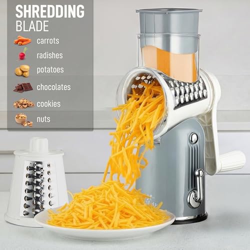 Rotary Cheese Grater Hand Crank, Vegetable Shredder - Classic Gray - color: 26 - Gray