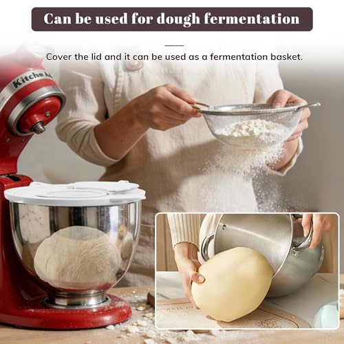 Compatible with KitchenAid Mixer Flour Funnel Splash Guard 3 in 1 Stand Mixer Accessories with Foldable Measuring Cup Large Flour Funnel for Kitchen Aid Mixer - size: 3 in 1
