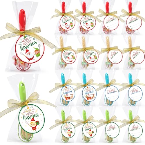 Jingmore 24 Sets 10 Inch Christmas Whisks Gifts Bulk with Cards
