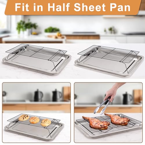 Briout Cooling Rack for Cooking Baking 3 Tiers, 16" x 10" Wire Rack, Black - color: Black, size: 16"x10"-3Tier