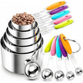 Stainless Steel Measuring Cups and Spoons Set, 10-Piece