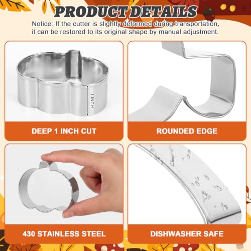 JarThenaAMCS 7Pcs Fall Thanksgiving Football Cookie Cutters Set