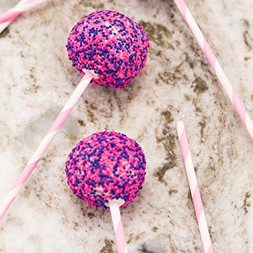 Restaurantware Pink Spiral Paper Cake Pop Sticks, 6 x 5/32 In, 100 Count