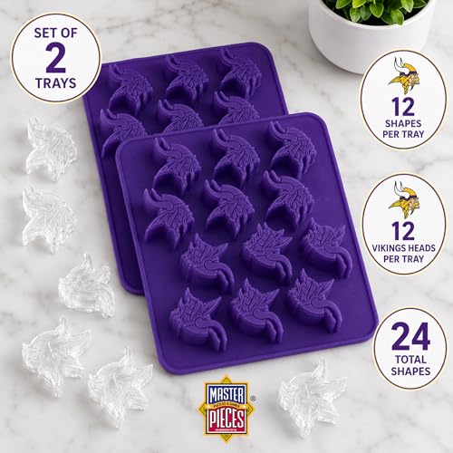 Masterpieces NFL Minnesota Vikings Ice Cube Tray – Silicone Mold for Ice, Candy, Chocolates – Vikings Kitchen Accessories - style: Minnesota Vikings