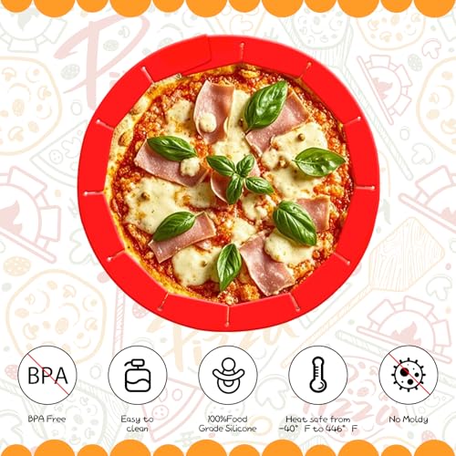 Adjustable Silicone Pie Crust Shield, Reusable for Baking - color: Red
