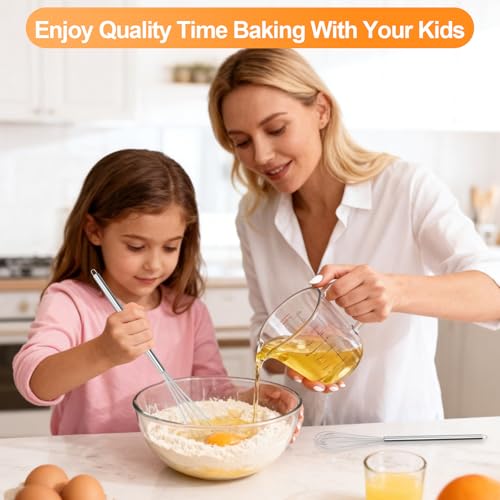 2‑Pcs 11‑Inch Mini Whisk, Small Whisk with Long‑Handle