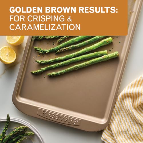 Farberware Nonstick Bakeware 10 x 15" Cookie Pan, Metal Baking Pan, Mocha - size: 10" x 15"