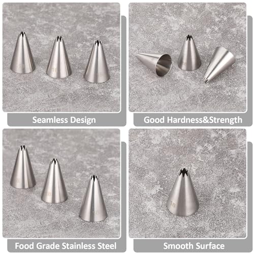 3 Pieces #18 Cake Piping Tip Open Star Icing Tip Seamless Icing Tips - size: #18