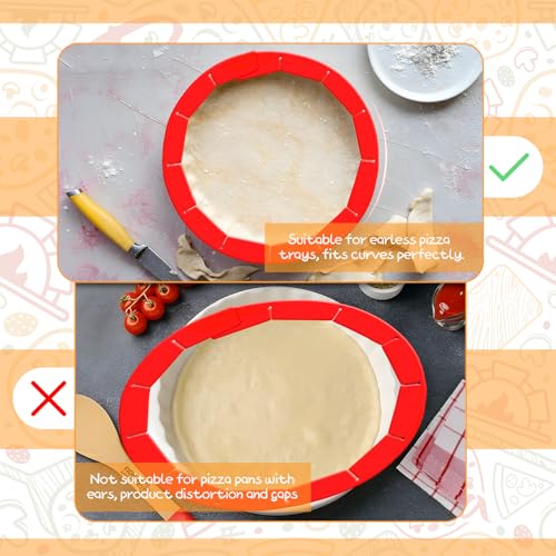 Adjustable Silicone Pie Crust Shield, Reusable for Baking - color: Red
