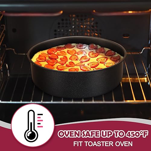 E-far 8 Inch Cake Pan, 3PCS Nonstick Stainless Steel Baking Cake Pans Tins - size: 8 Inches