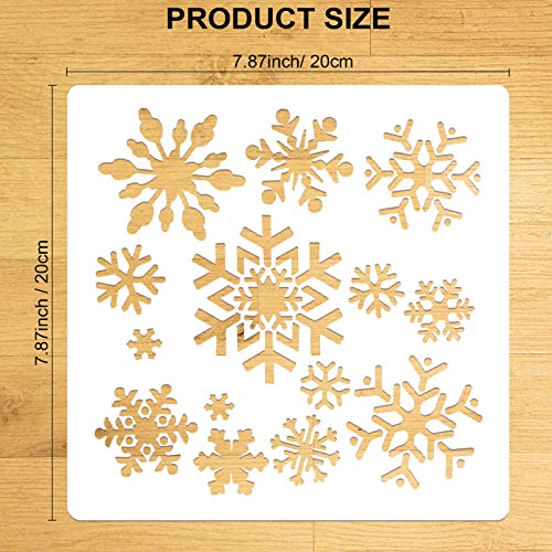 Konsait Large Christmas Snowflake Stencil Template,Reusable Plastic Painting DIY Crafts Templates,Xmas Snowflake Decor for Wood Window Glass Greeting Card,Cookies, Cake,Biscuit,Dessert,Coffee Decor