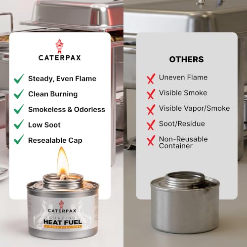 6 Hour Chafing Fuel Cans for Food Warmers and Buffet Trays 12 Pack - size: 12 Pack