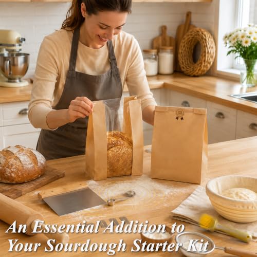 FUNFERY Sourdough Bread Bag for Home Made Bread Sourdough with CuteSticker - color: Regular Sticker, size: 30 Pack
