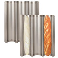 2-Pack Baguette Bread Pan, 3-Slot French Bread Baking Tray, Golden - color: Gold