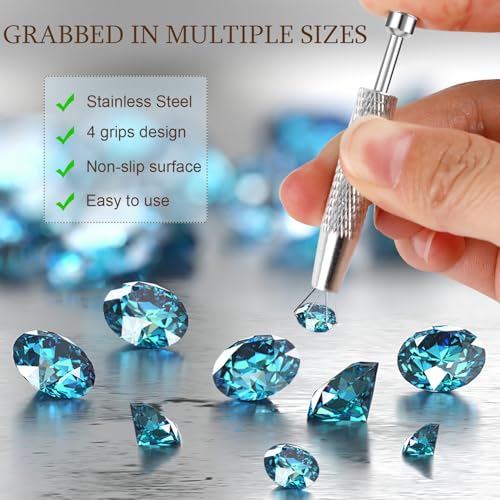 ONESING 2Pcs Piercing Ball Grabber Tool for Changing Jewelry, Stianless Steel Flat Back Earring Applicator Internally Threaded Push Pin Piercing Grabber Tool - color: Silver-2pcs