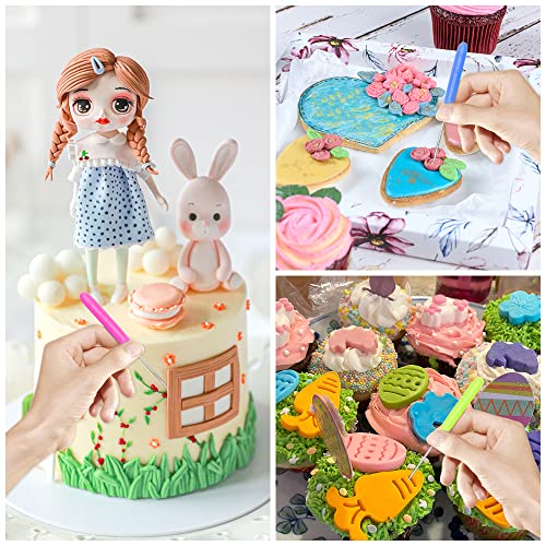 8 Pieces Cookie Scribe Tool Sugar Stir Needle with Clear Box Scriber Needle Cookie Decorating Tools, DIY Baking Pin Whisk Stainless Steel Needle Biscuit Icing Pin - color: D